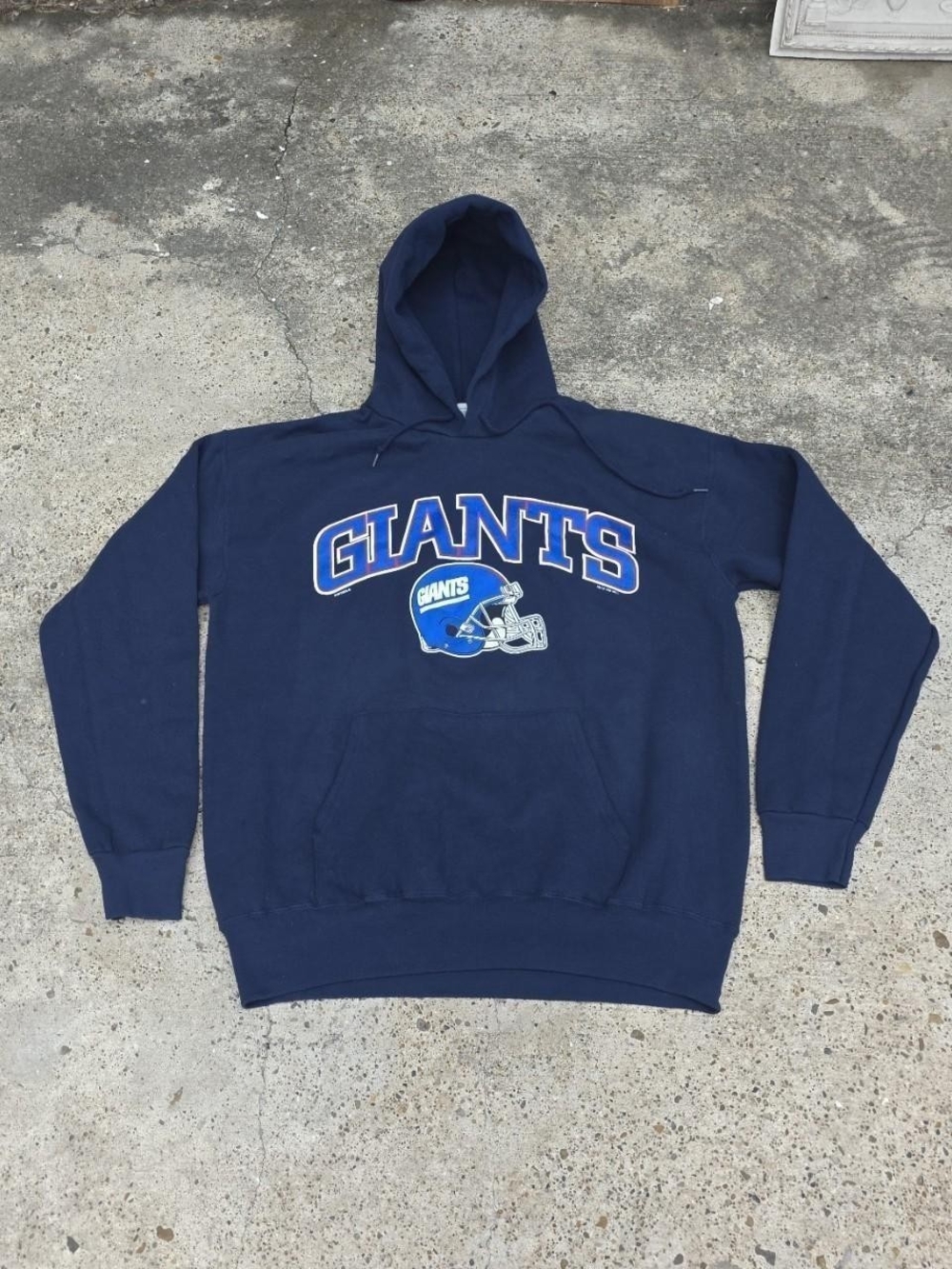Vintage 90s New York Giants Hoodie Size Medium Jerzees Made in USA
